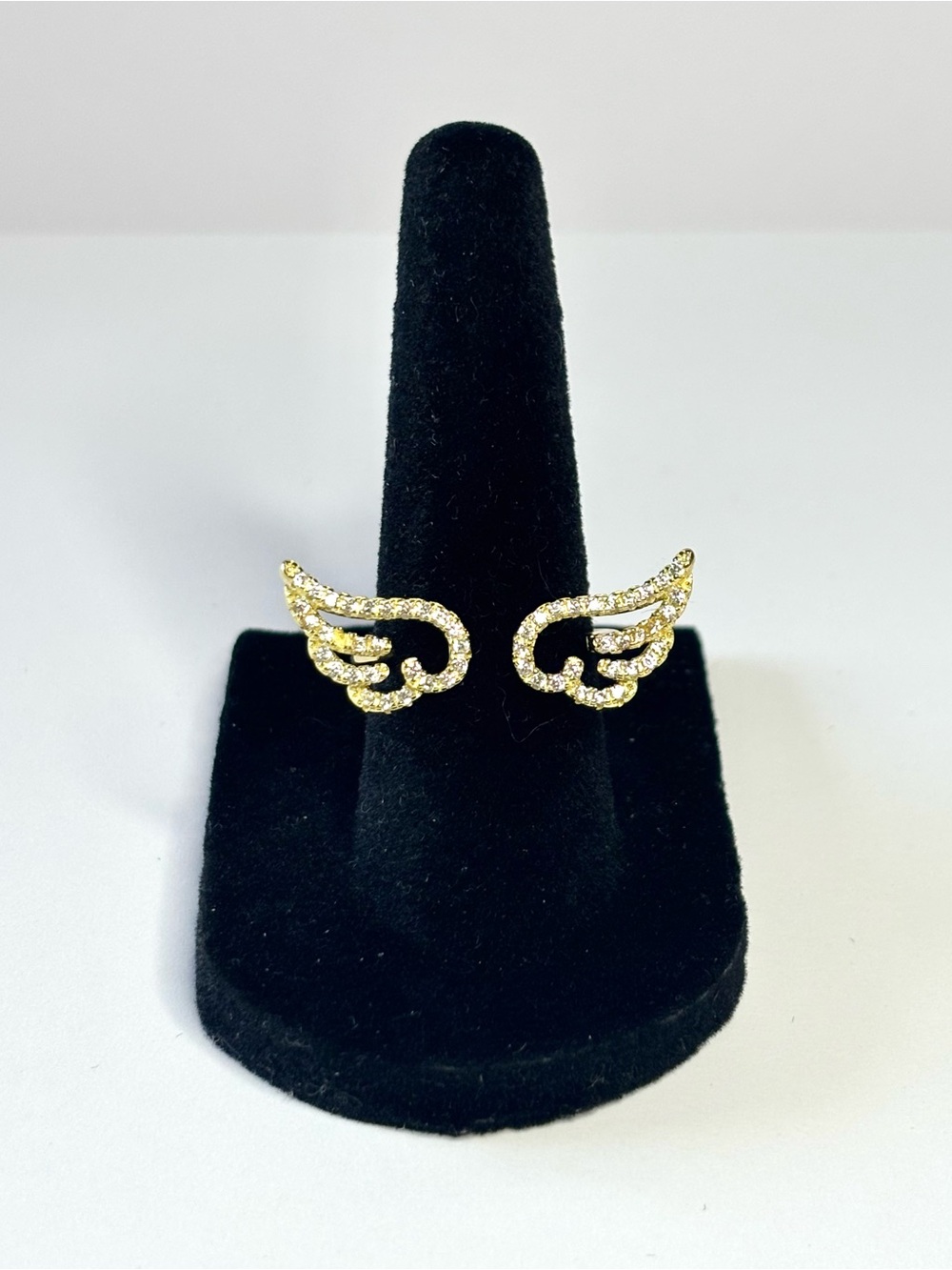 Gold angel wing ring
